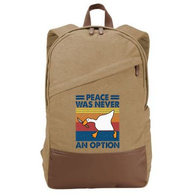 Murder Duck Peace Was Never An Option Duck With Knife Meme Cotton Canvas Backpack