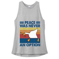 Murder Duck Peace Was Never An Option Duck With Knife Meme Ladies PosiCharge Tri-Blend Wicking Tank