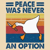 Murder Duck Peace Was Never An Option Duck With Knife Meme Drawstring Bag