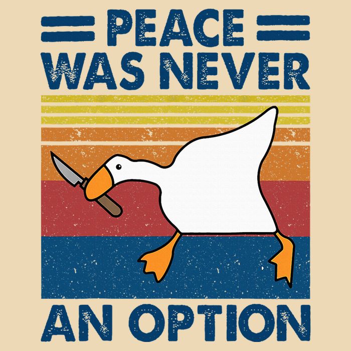 Murder Duck Peace Was Never An Option Duck With Knife Meme Drawstring Bag