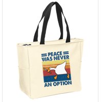 Murder Duck Peace Was Never An Option Duck With Knife Meme Zip Tote Bag