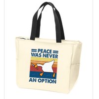 Murder Duck Peace Was Never An Option Duck With Knife Meme Zip Tote Bag