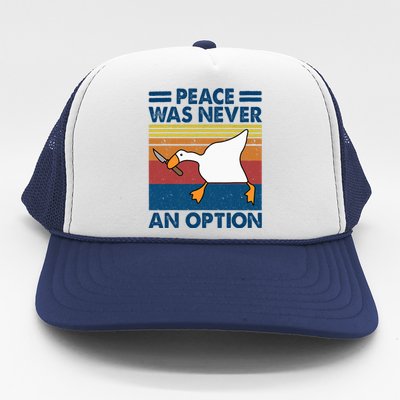 Murder Duck Peace Was Never An Option Duck With Knife Meme Trucker Hat