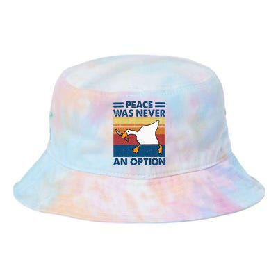 Murder Duck Peace Was Never An Option Duck With Knife Meme Tie Dye Newport Bucket Hat