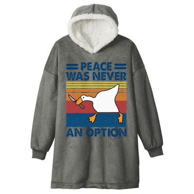Murder Duck Peace Was Never An Option Duck With Knife Meme Hooded Wearable Blanket