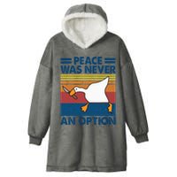 Murder Duck Peace Was Never An Option Duck With Knife Meme Hooded Wearable Blanket