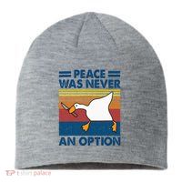 Murder Duck Peace Was Never An Option Duck With Knife Meme Sustainable Beanie