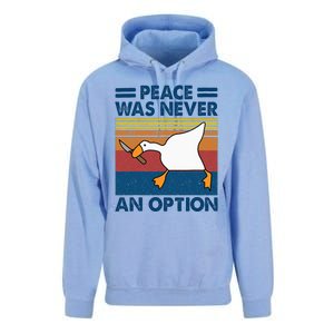 Murder Duck Peace Was Never An Option Duck With Knife Meme Unisex Surf Hoodie