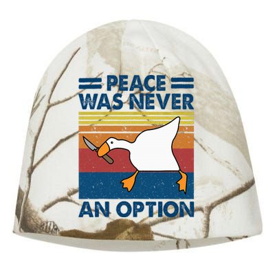 Murder Duck Peace Was Never An Option Duck With Knife Meme Kati - Camo Knit Beanie