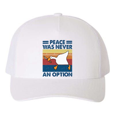 Murder Duck Peace Was Never An Option Duck With Knife Meme Yupoong Adult 5-Panel Trucker Hat