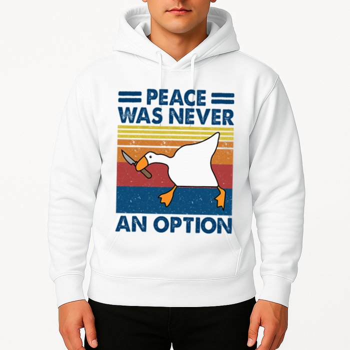 Murder Duck Peace Was Never An Option Duck With Knife Meme Hoodie