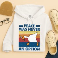 Murder Duck Peace Was Never An Option Duck With Knife Meme Hoodie