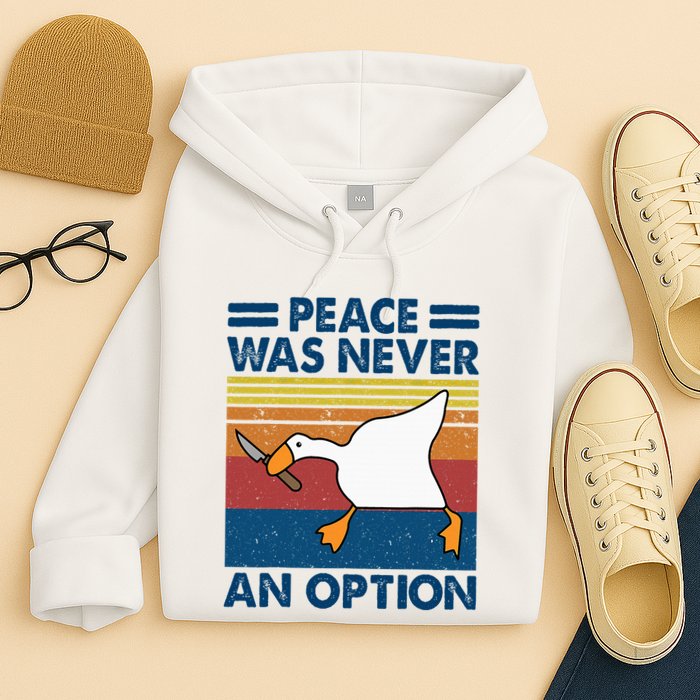 Murder Duck Peace Was Never An Option Duck With Knife Meme Hoodie