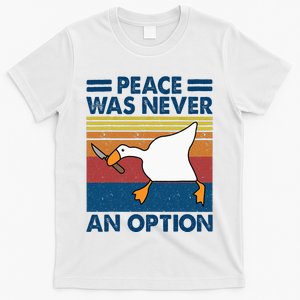 Murder Duck Peace Was Never An Option Duck With Knife Meme T-Shirt