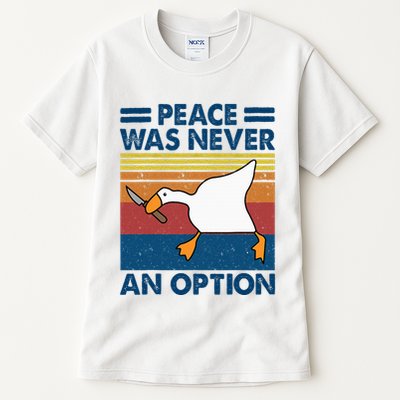 Murder Duck Peace Was Never An Option Duck With Knife Meme Tall T-Shirt