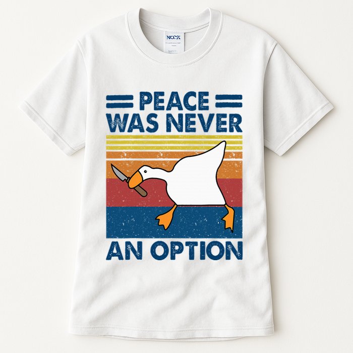 Murder Duck Peace Was Never An Option Duck With Knife Meme Tall T-Shirt