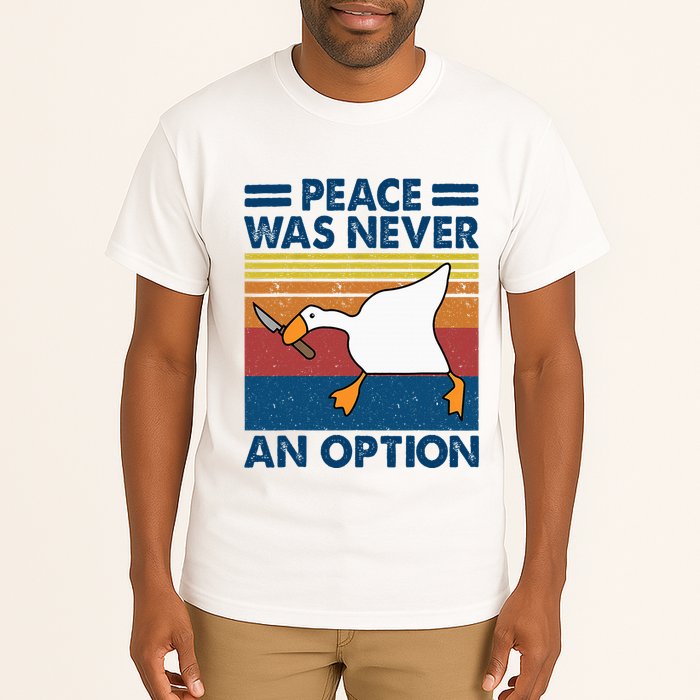 Murder Duck Peace Was Never An Option Duck With Knife Meme Tall T-Shirt