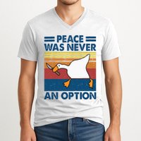 Murder Duck Peace Was Never An Option Duck With Knife Meme V-Neck T-Shirt