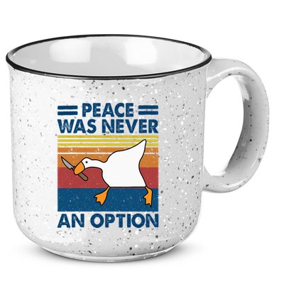 Murder Duck Peace Was Never An Option Duck With Knife Meme 15oz Campfire Ceramic Mug