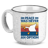 Murder Duck Peace Was Never An Option Duck With Knife Meme 15oz Campfire Ceramic Mug