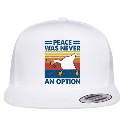 Murder Duck Peace Was Never An Option Duck With Knife Meme Flat Bill Trucker Hat