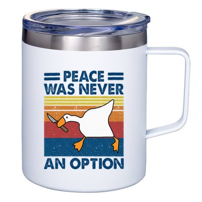 Murder Duck Peace Was Never An Option Duck With Knife Meme 12oz Stainless Steel Coffee Mug