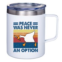 Murder Duck Peace Was Never An Option Duck With Knife Meme 12oz Stainless Steel Coffee Mug