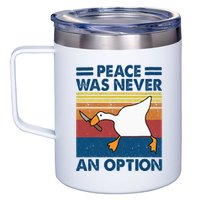 Murder Duck Peace Was Never An Option Duck With Knife Meme 12oz Stainless Steel Coffee Mug