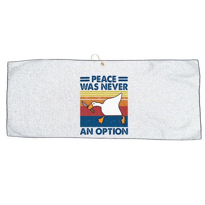 Murder Duck Peace Was Never An Option Duck With Knife Meme Large Microfiber Waffle Golf Towel