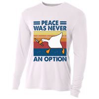 Murder Duck Peace Was Never An Option Duck With Knife Meme Cooling Performance Long Sleeve Crew