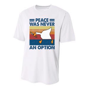 Murder Duck Peace Was Never An Option Duck With Knife Meme Youth Performance Sprint T-Shirt