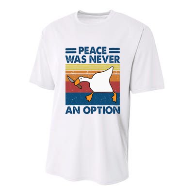 Murder Duck Peace Was Never An Option Duck With Knife Meme Youth Performance Sprint T-Shirt