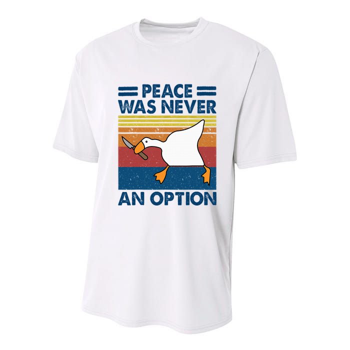 Murder Duck Peace Was Never An Option Duck With Knife Meme Youth Performance Sprint T-Shirt