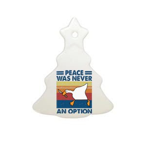 Murder Duck Peace Was Never An Option Duck With Knife Meme Ceramic Tree Ornament