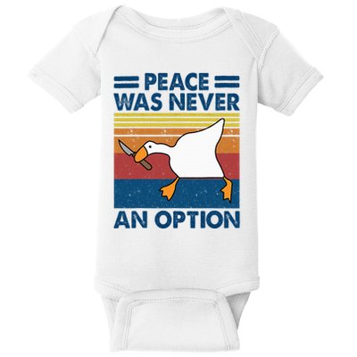 Murder Duck Peace Was Never An Option Duck With Knife Meme Baby Bodysuit