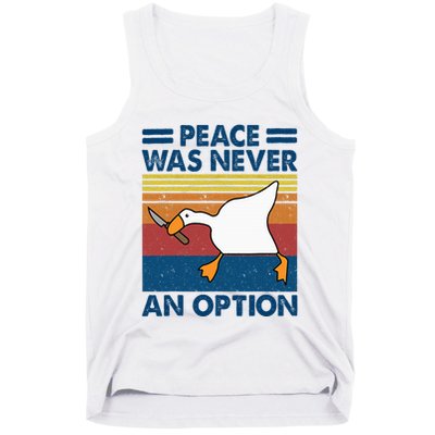 Murder Duck Peace Was Never An Option Duck With Knife Meme Tank Top