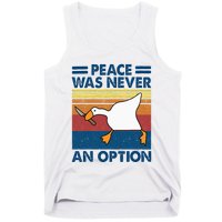 Murder Duck Peace Was Never An Option Duck With Knife Meme Tank Top