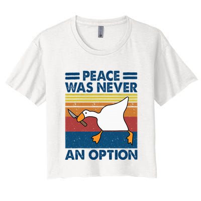 Murder Duck Peace Was Never An Option Duck With Knife Meme Crop Top