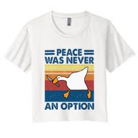 Murder Duck Peace Was Never An Option Duck With Knife Meme Crop Top