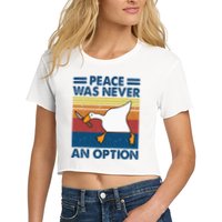 Murder Duck Peace Was Never An Option Duck With Knife Meme Crop Top