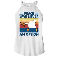 Murder Duck Peace Was Never An Option Duck With Knife Meme Women's Perfect Tri Rocker Tank