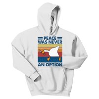 Murder Duck Peace Was Never An Option Duck With Knife Meme Kids Hoodie