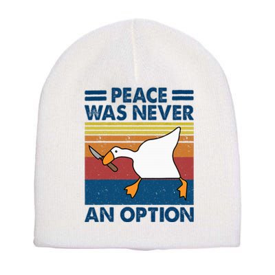 Murder Duck Peace Was Never An Option Duck With Knife Meme Short Acrylic Beanie