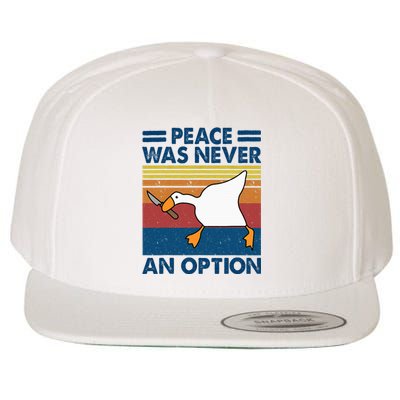 Murder Duck Peace Was Never An Option Duck With Knife Meme Wool Snapback Cap