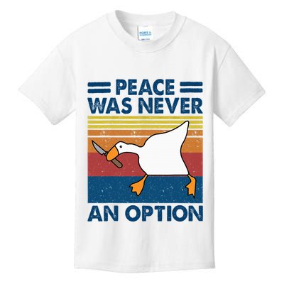 Murder Duck Peace Was Never An Option Duck With Knife Meme Kids T-Shirt