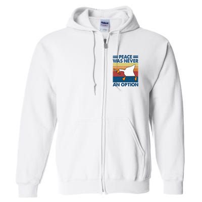 Murder Duck Peace Was Never An Option Duck With Knife Meme Full Zip Hoodie