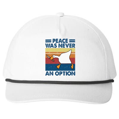 Murder Duck Peace Was Never An Option Duck With Knife Meme Snapback Five-Panel Rope Hat