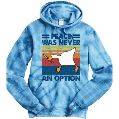 Murder Duck Peace Was Never An Option Duck With Knife Meme Tie Dye Hoodie