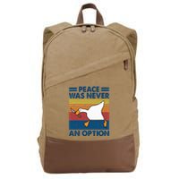 Murder Duck Peace Was Never An Option Duck With Knife Meme Cotton Canvas Backpack