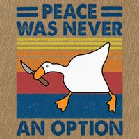 Murder Duck Peace Was Never An Option Duck With Knife Meme Cotton Canvas Backpack